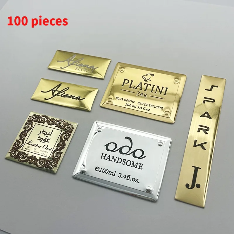 

10 0.Zhang.Custom.New arrival custom embossed logo labels maker aluminum perfume glass bottles perfume private label