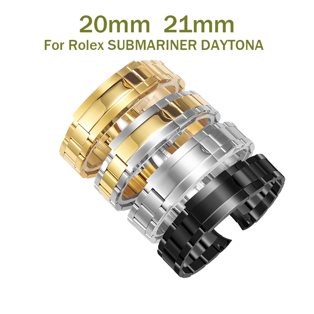 904 Stainless Steel Watch Band for Rolex SUBMARINER DAYTONA SUP GMT Men's Watch Bracelet Metal Strap 20mm 21mm