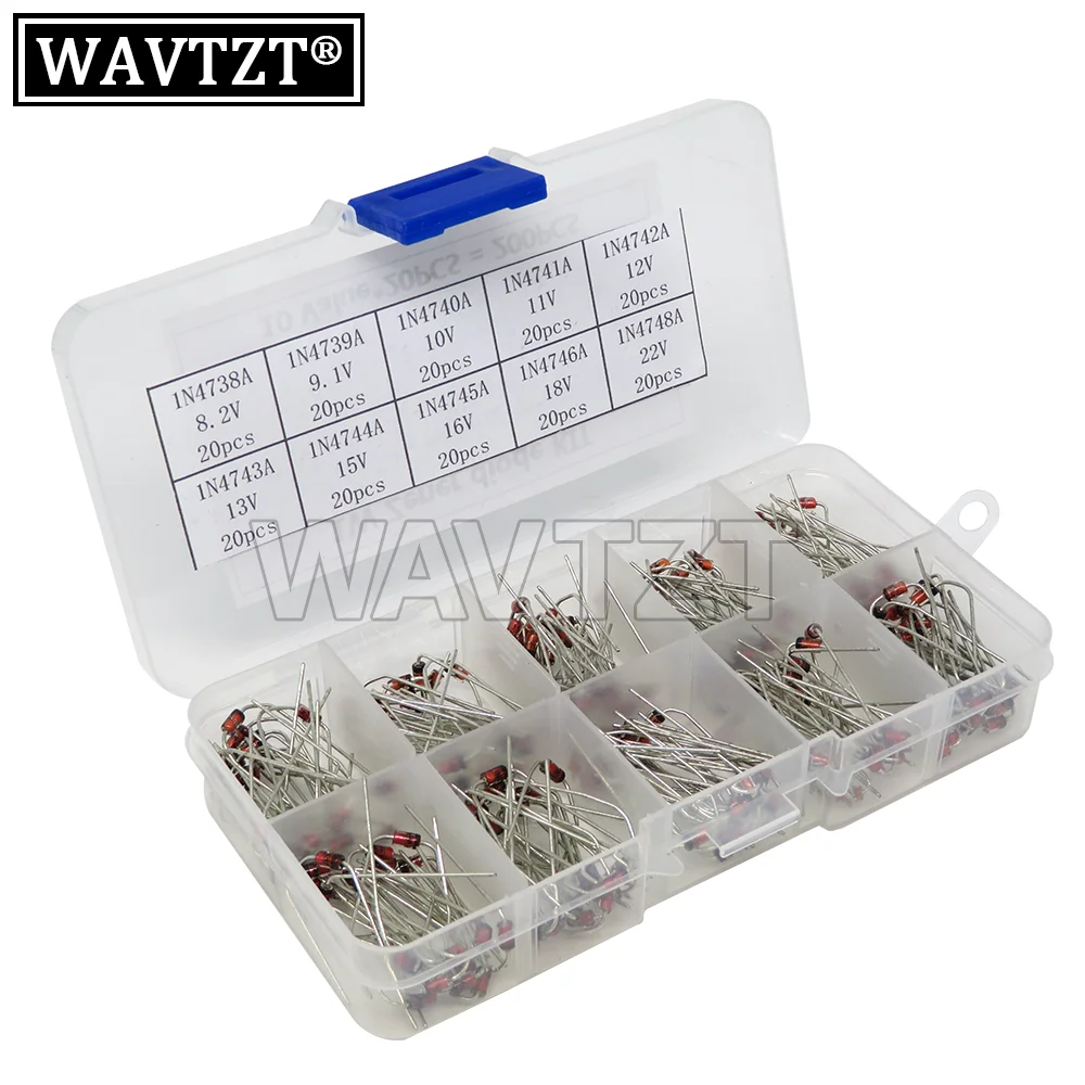 10Values*20PCS Zener Diode Assortment Diy Kit Electronic Set Pack IBUW 3.3V 3.6V 3.9V 4.3V 4.7V 5.1V 5.6V 6.2V 6.8V 7.5V DIYGBA