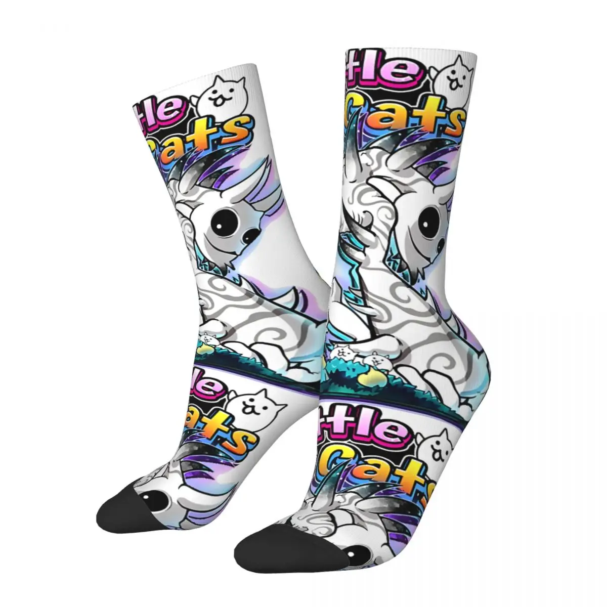 

Hip Hop Vintage Funny Crazy Men's compression Socks Unisex B-Battle Cats Harajuku Pattern Printed Funny Novelty Happy Crew Sock