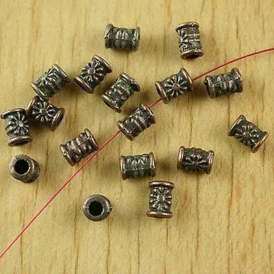 70pcs 6.6x4.7mm hole is 2.5mm copper-tone daisy flower tube beads h1875