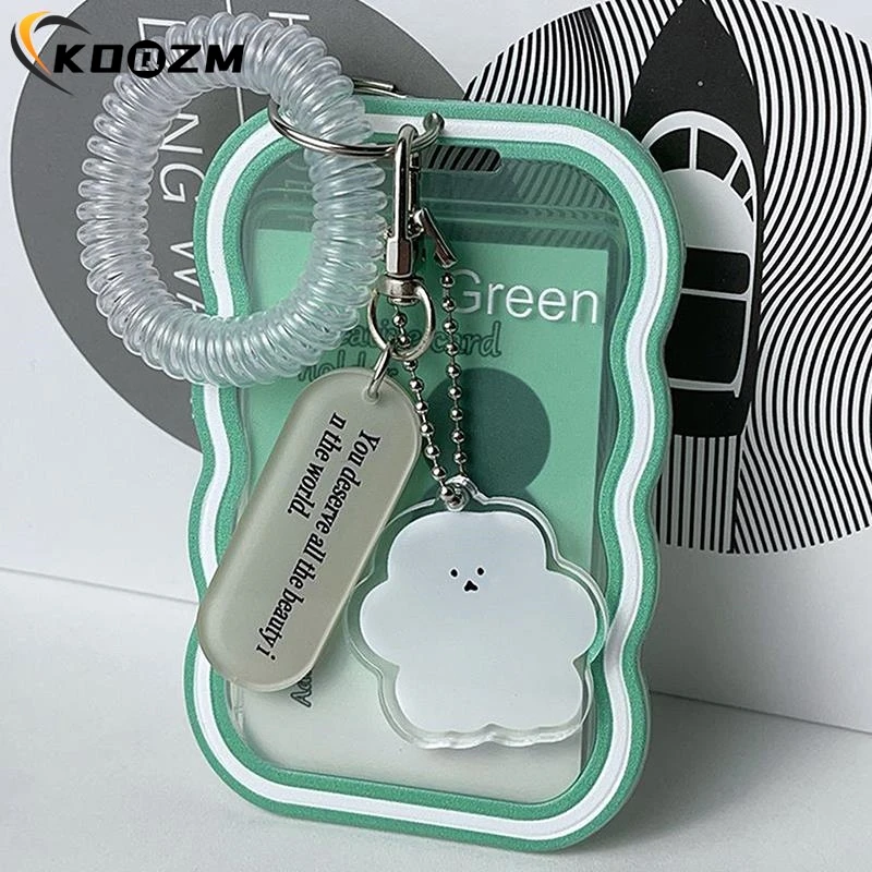Ins Style Photocard Holder Transparent Card Holder Keychain Photo Sleeves Bus Card Student Card Case Photo Protector
