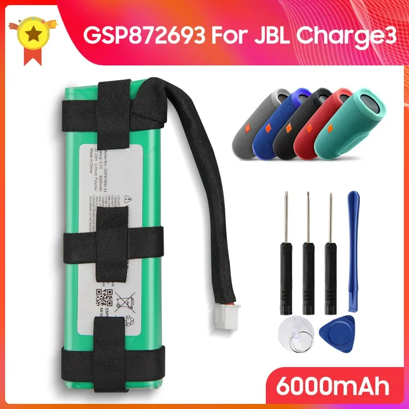 Replacement Battery GSP1029102A GSP872693 03 For JBL Charge 3 Charge3 High Quality Batteries 6000mAh With Tool