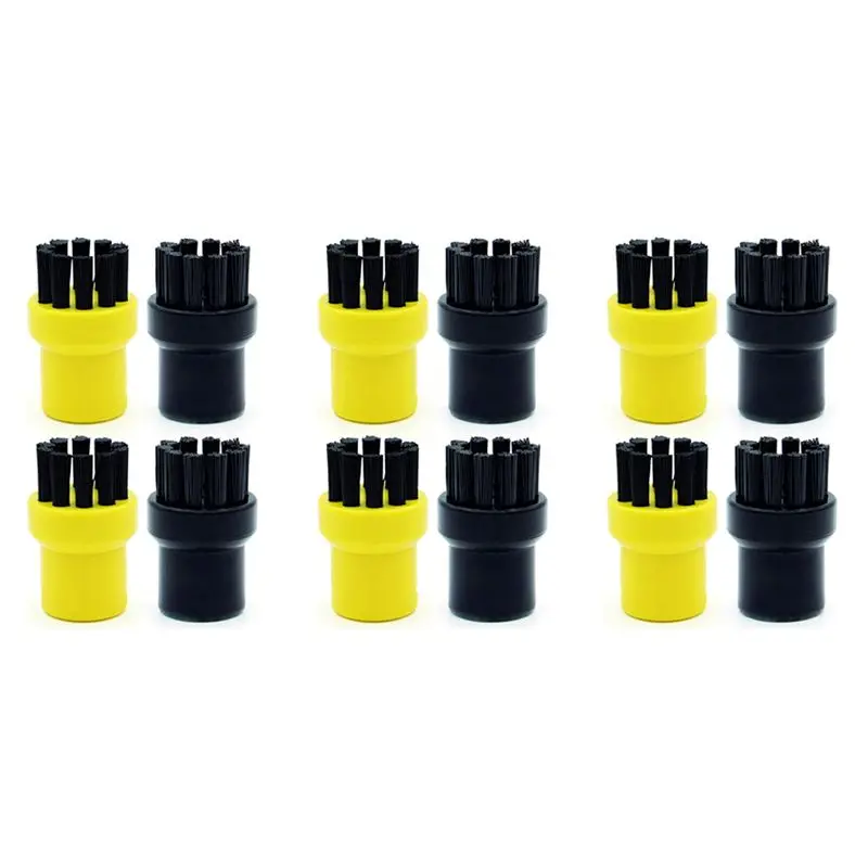 

A02M-Round Brush Set [12 Pieces] Suitable For Karcher Steam Cleaner, For Karcher Round Brush, Grout Brush For Karcher