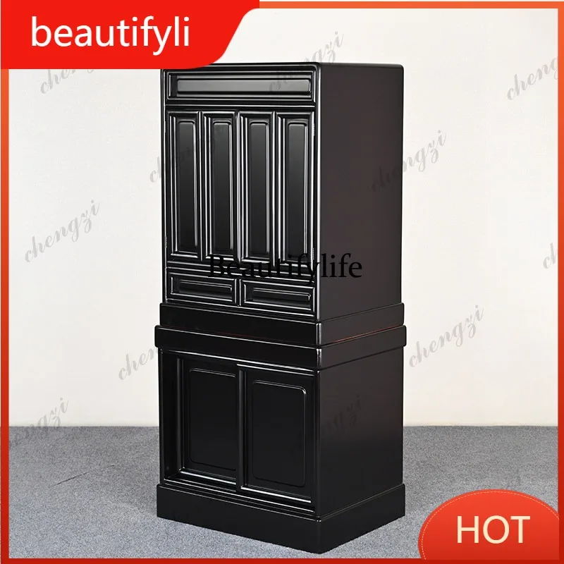 A139 Upper and lower table Buddhist niche Buddhist cabinet piano paint offering vertical cabinet