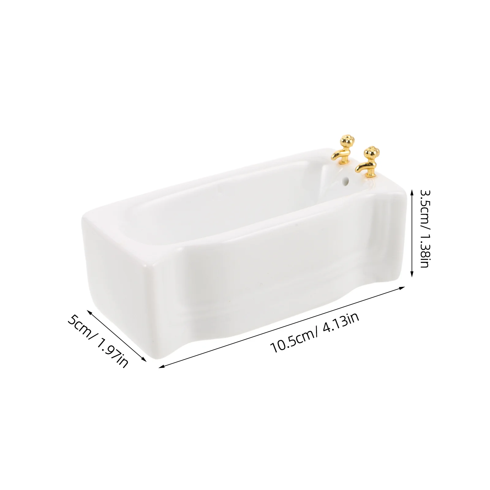 Maison de poupée, accessoires de salle de bains pour baignoire, décoration de meubles blancs en céramique