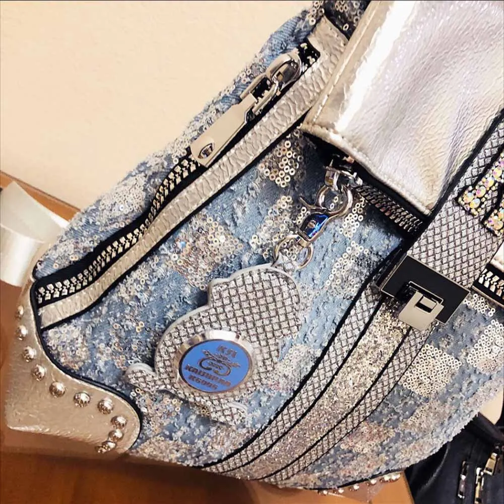 Zaino da donna zaino in Denim moda zaini Vintage borsa da viaggio antifurto borsa a tracolla femminile multifunzionale Casual Mochila