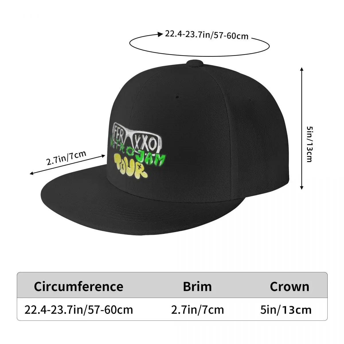 Feid Ferxxo Nitro Jam Tour Baseball Caps, Unisex 90s Rared Snap Backpack Hat, Hip Hop Flat Cap, 03