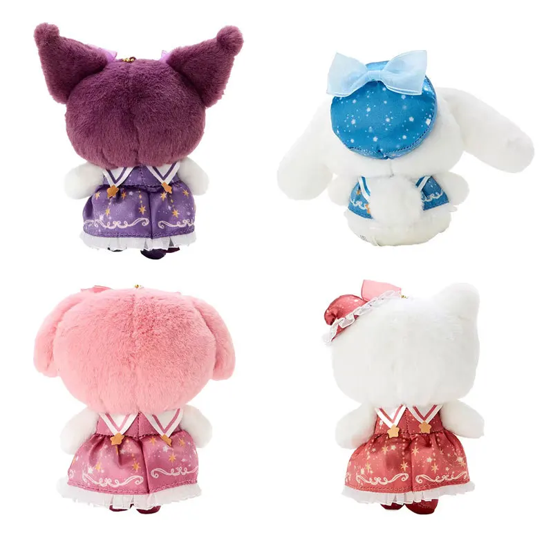 Hot Sanrio Plush Stuffed Toy Cute Magician Kuromi Melody Kawaii Cinnamoroll Backpack Pendant Keychain Children's Birthday Gift