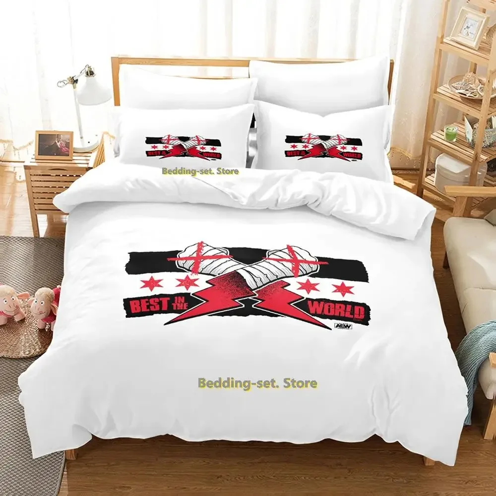 2023 Cm Punk Aew The Best In The World Bedding Set Single Twin Full Queen King Size Bed Set Adult Kid Bedroom Duvetcover Sets