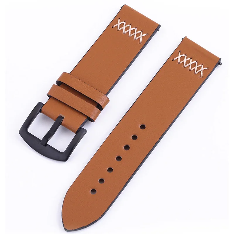 Ремешок из натуральной кожи 20 мм 22 мм для Samsung Galaxy watch 7/6/5 pro/4 Classic/active 2, спортивный браслет Huawei watch GT5-4-3-2 Band