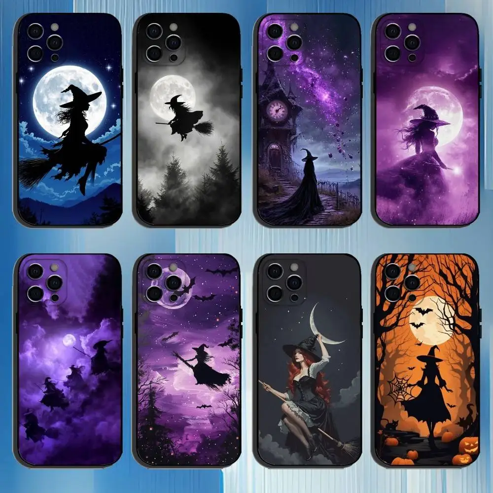 

Witch H-Halloween Thriller Phone Case For iPhone 16,15,14,13,12,11 Plus,Pro Max, Others Soft Black Cover