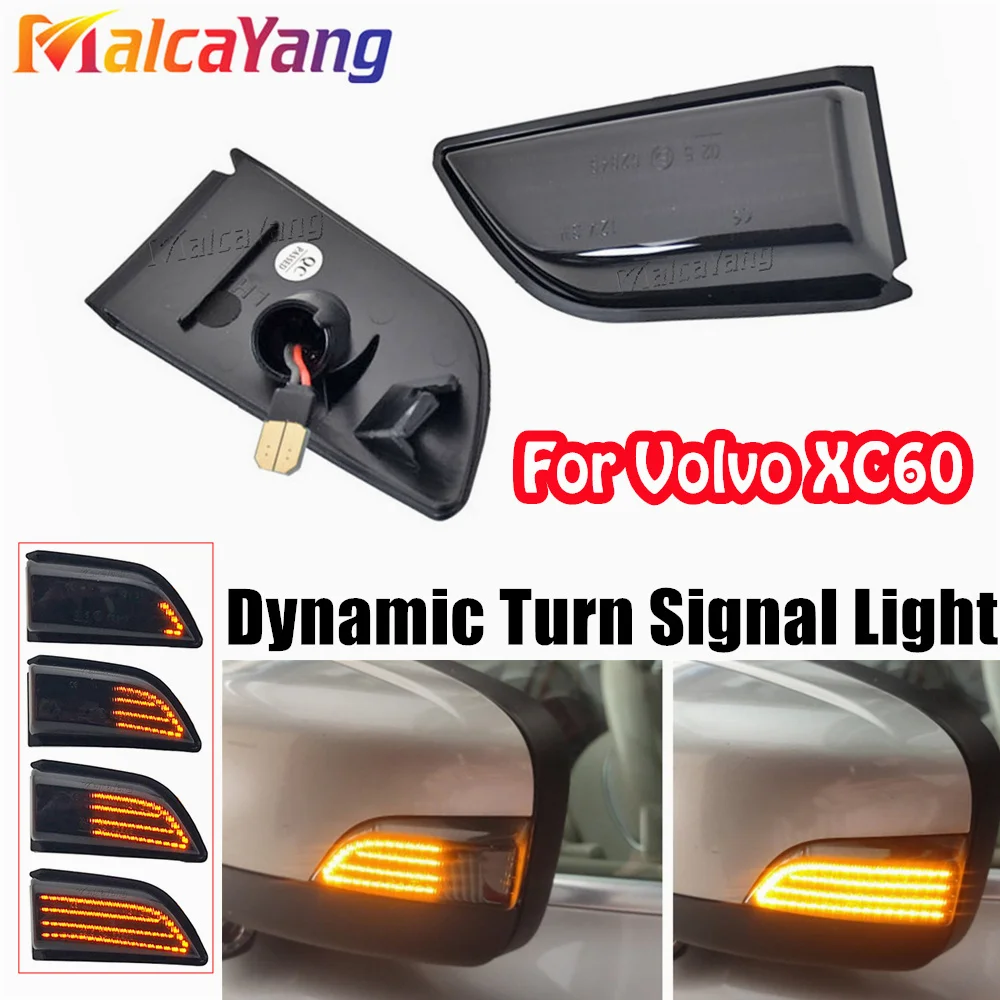 Flowing Water Sequential Blinker Led Dynamic Side Marker Turn Signal Light For Volvo XC60 2008 2009 2010 2011 2012 - 2014