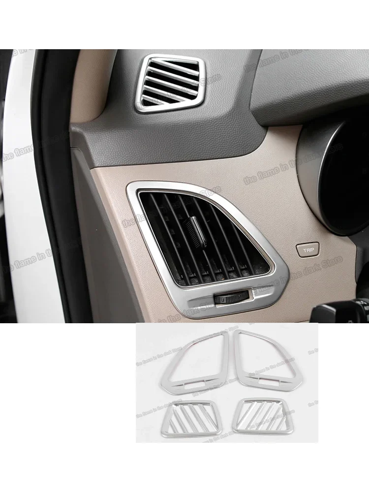 car dashboard air vent trims chrome for Hyundai IX35 tucson ix 2009 2010 2011 2012 2013 2014 2015 Accessories central console