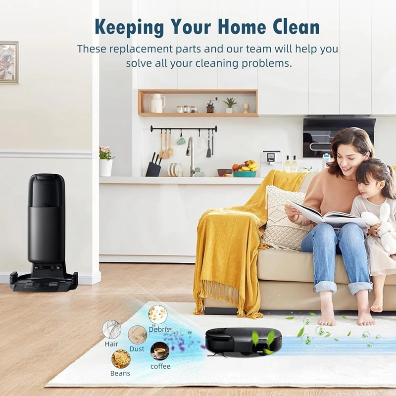 For Eufy Robot Vacuum Omni S1 Pro,1 Rolling Mops,1 Rolling Brush,4 Dust Bags,4 High-Performance Filters, 4 Side Brushes-AT36