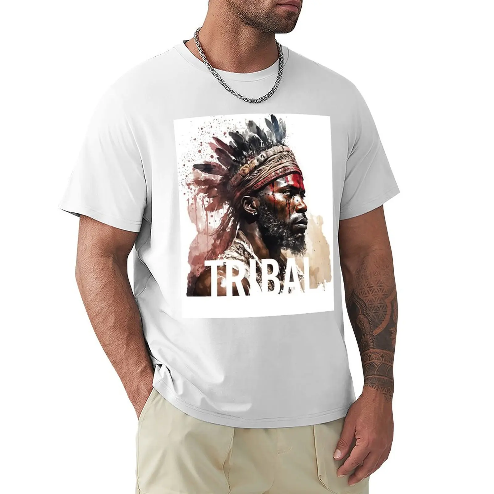 FIERCE AFRICAN MURSI TRIBE MEMBER TRIBAL WARRIOR T-Shirt anime funnys heavyweights customs mens big and tall t shirts