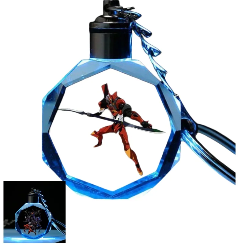 Un porte-clés en cristal, un breloque pour sac ou un collier avec l'unité-02 d'Evangelion, parfait comme cadeau d'anniversaire.