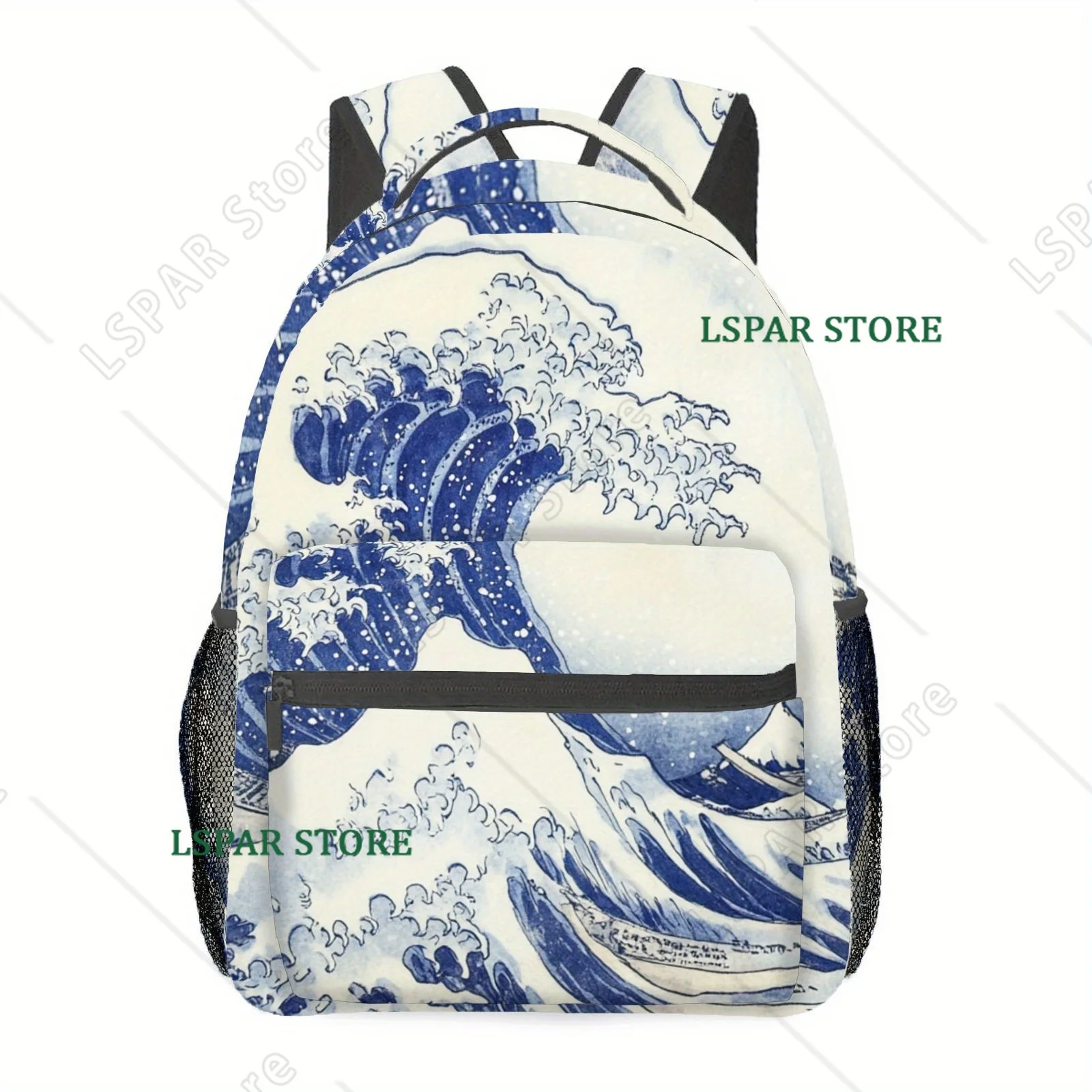 

Japanese Great Wave Art Backpack Unisex Casual Laptop Backpacks School Bookbag Travel Hiking Camping Daypack
