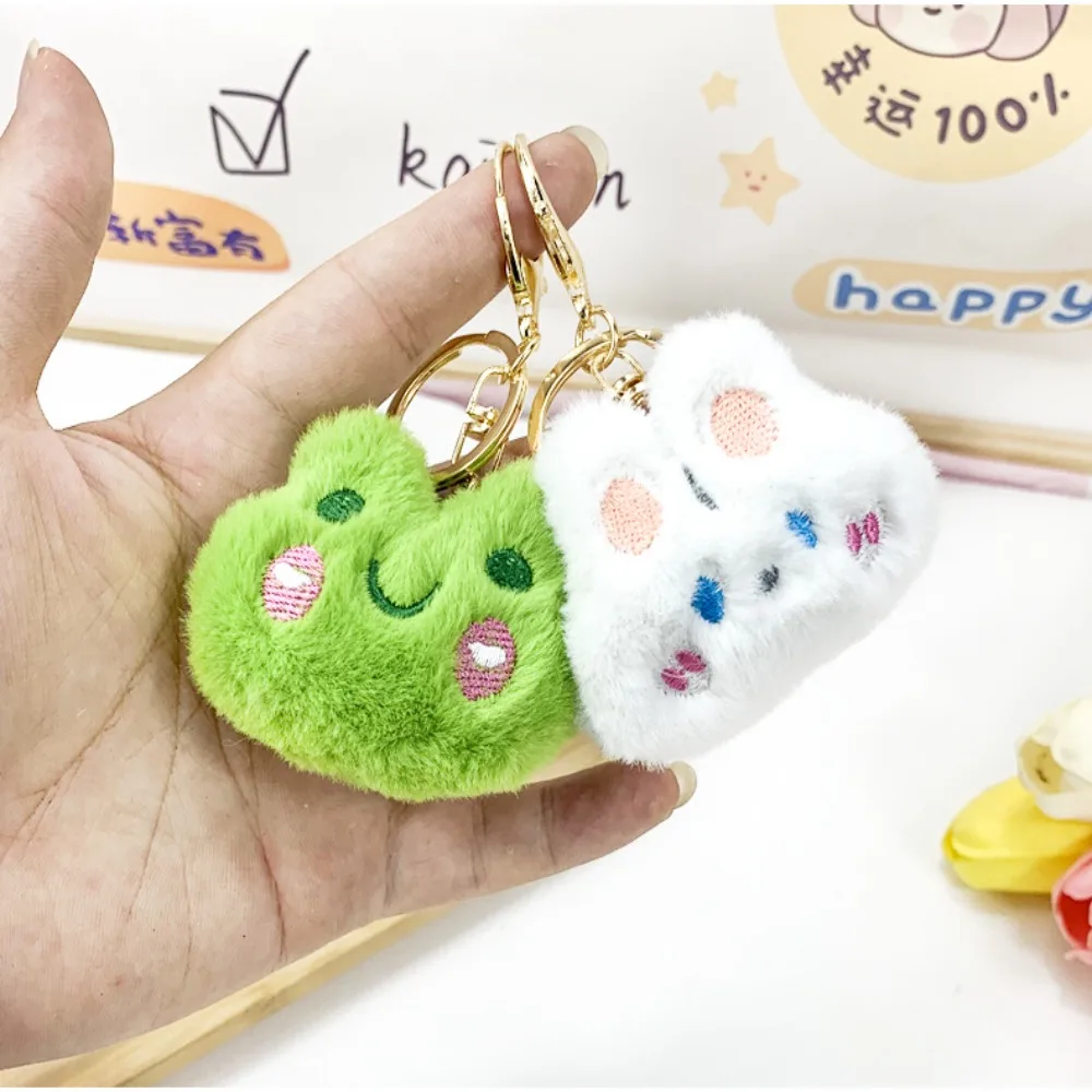 Plush Cartoon Stuffed Plush Keyring Toy Stuffed Backpack Pendant Ornaments Frog Pendant Bags Decor Rabbit Frog Doll Keychain