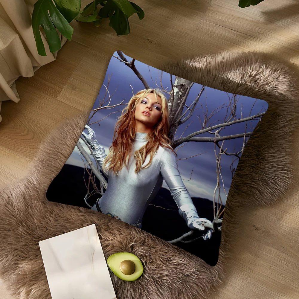 Singer B-Britneys S-Spears Kissenbezug, Wohnzimmer-Akzent, Couch-Rückenstütze, quadratisches Lounge-Kissen, bequemer Kissenbezug für erholsame Nickerchen – Detail 6