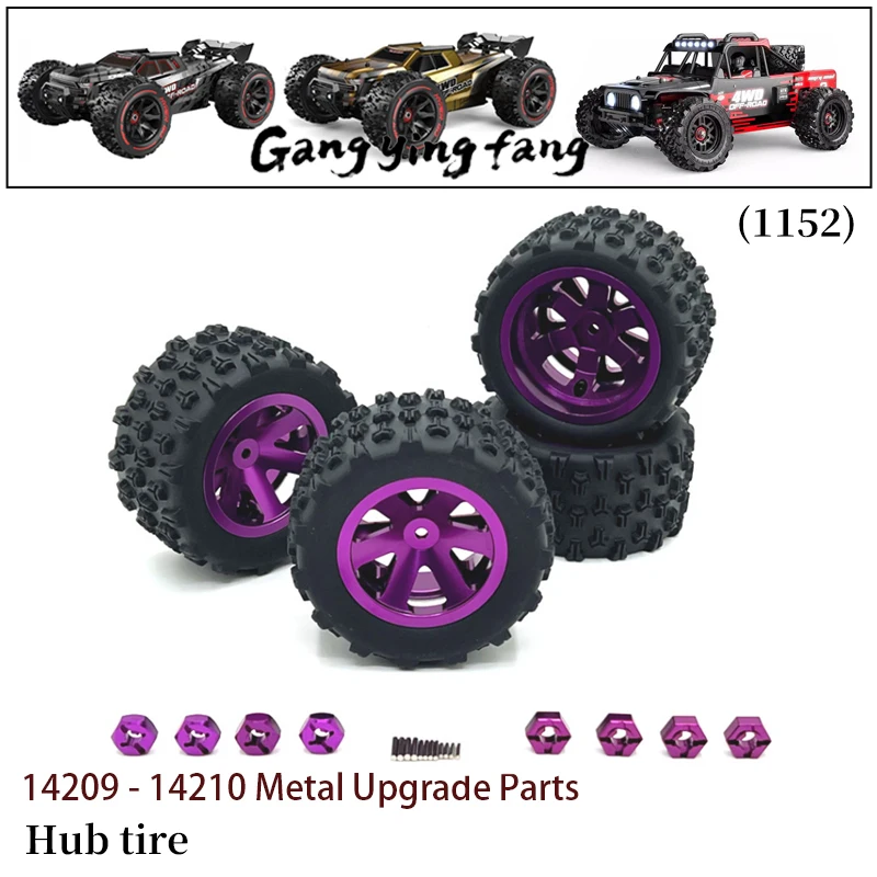 อะไหล่แต่ง Mjx Hyper Go 1/14 14210 14209 ชุดอัพเกรด แกนพวงมาลัยโลหะ ฐานล้อหลัง ฐานล้อหน้า สำหรับรถบังคับวิทยุ อุปกรณ์เสริมอะลูมิเนียม CNC