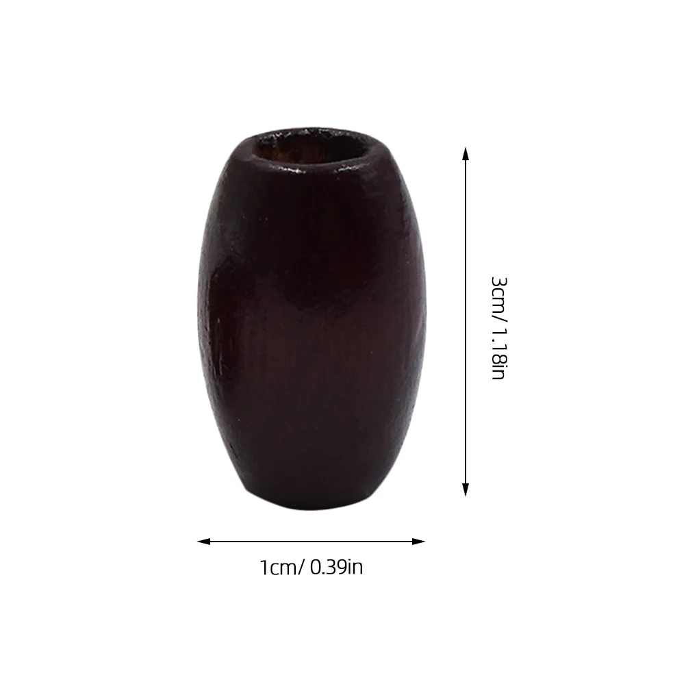 

50 Pcs Wooden Beads Oval Jewelry Making DIY Accessories Loose Spacer for Crafting