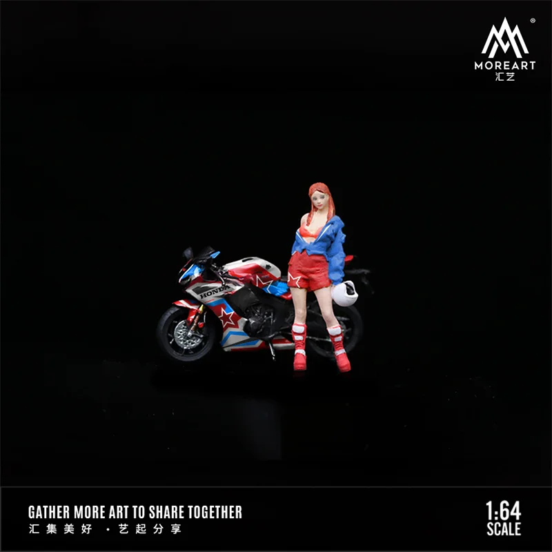 MoreArt 1:64 STAR FLOWER MOTO PRETTY GIRL Figure Set Dioramas