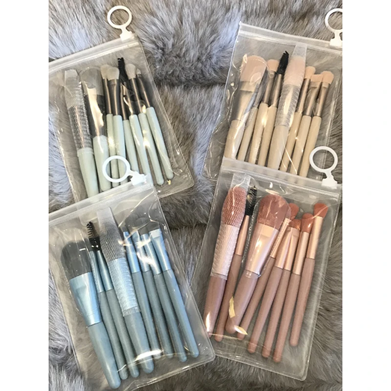 Ensemble de pinceaux de maquillage souples portables, mini brosses de voyage, ombre à barrage, fond de teint, poudre, cils, correcteur Jules, 8 pièces