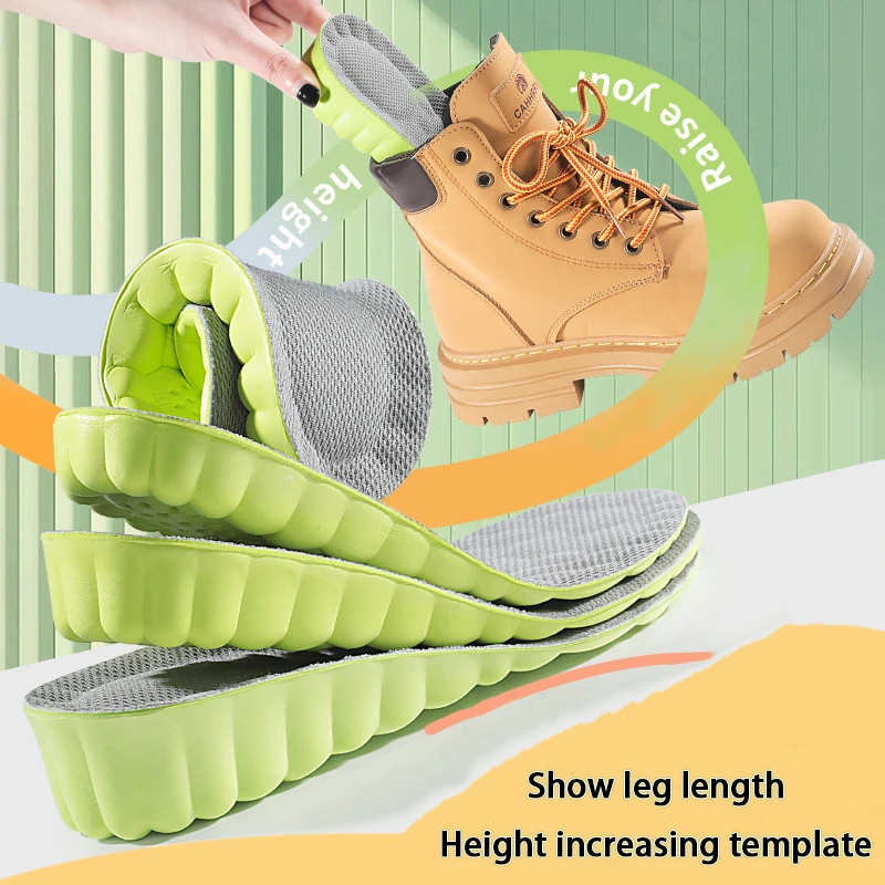 2/4 Stück weiche Einlegesohlen zur Erhöhung der Höhe, bequeme, stoßdämpfende Schuhsohle, atmungsaktive, geruchshemmende Schuhpolster, Schuhzubehör
