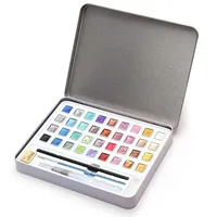 Aibelle Art 12/36 Glitter Watercolor Paints Metallic Solid Colors Metal Case for Art Painting, Students Watercolor Techniques