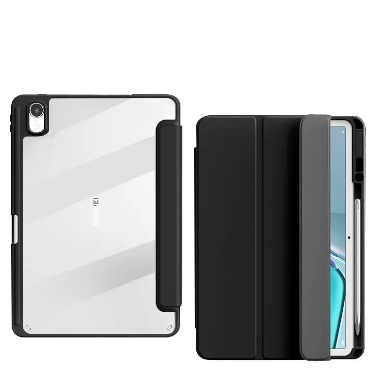 For Huawei MatePad 11.5 S Case TGR-W09/W10 Trifold Acrylic Clear Back Hard Cover For Funda Matepad 11.5S Case with Pen Holder