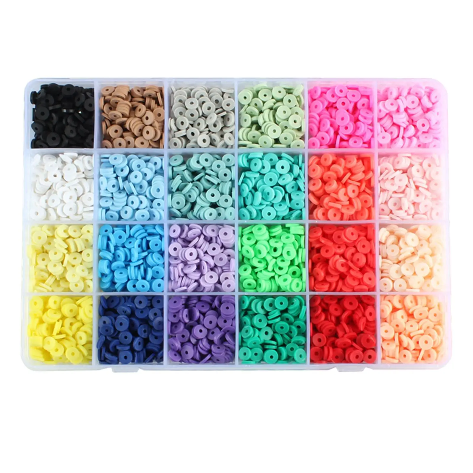 4800x Multicoloured Flat Clay Beads 6mm Loose Disc Bead Jewelry Bracelet Earring