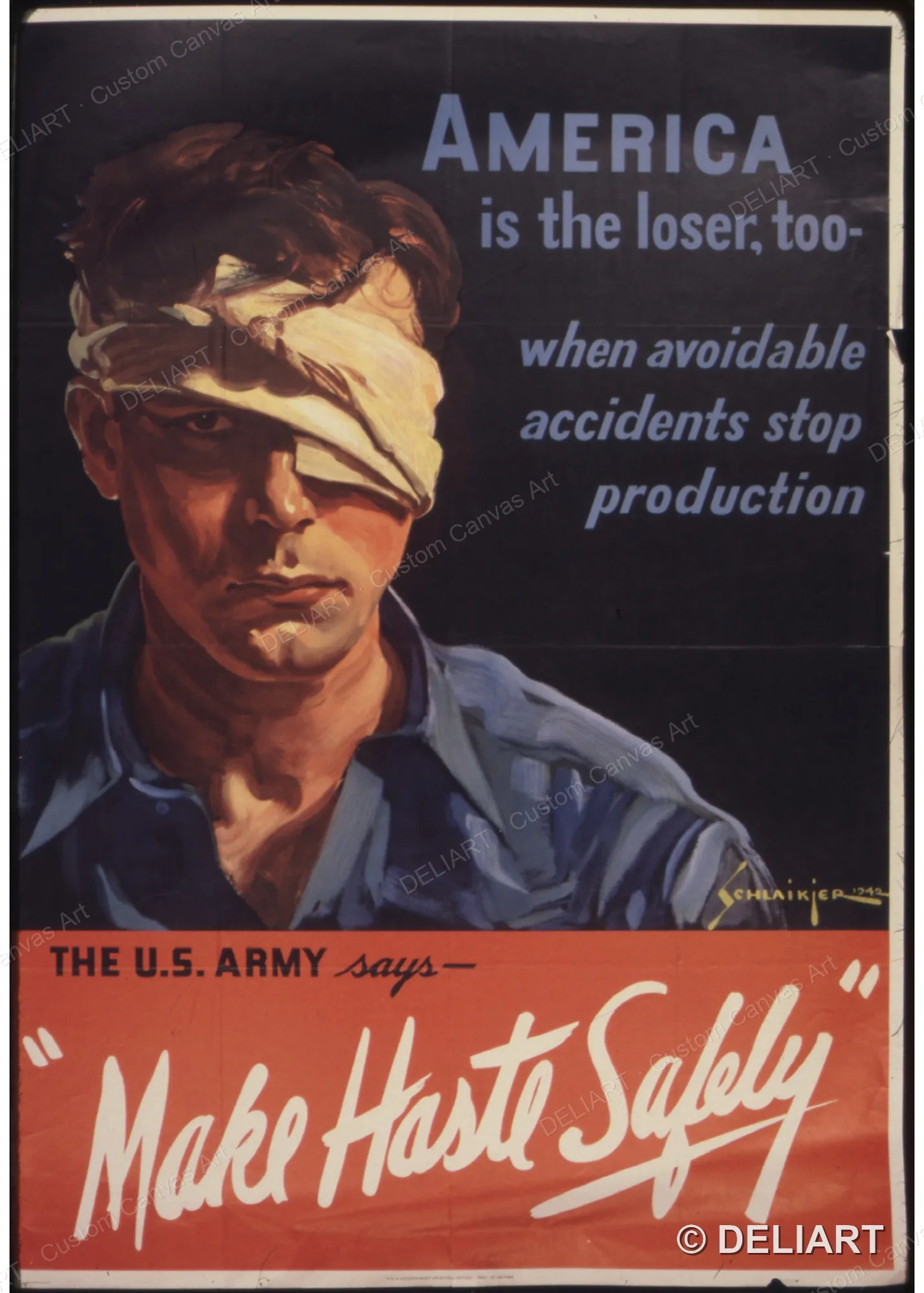 America is the loser too Vintage WWII Propaganda Canvas Wall Art Poster Print Retro Home Decor Unframed