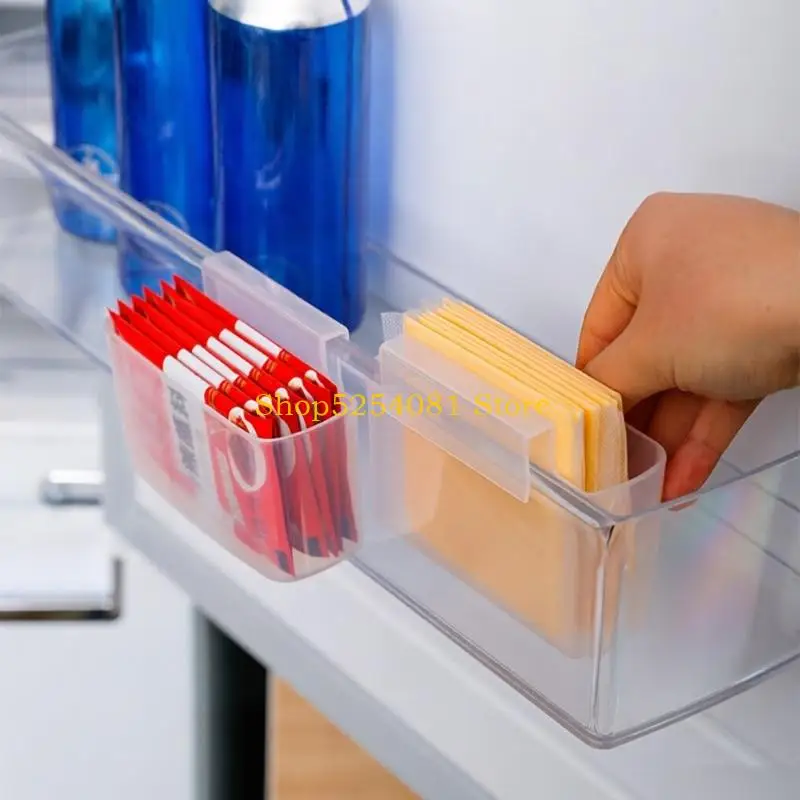 AXYC Refrigerator Shelf Storage Pocket Transparent Food Grade Refrigerator Storage Box Drawer Type Side Doors Organizers for