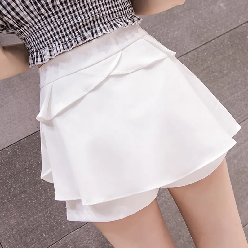 Spring irregular women shorts high waist a line slit korean shorts skirts 2023 korean asymmetric pleated shorts spodenki damskie