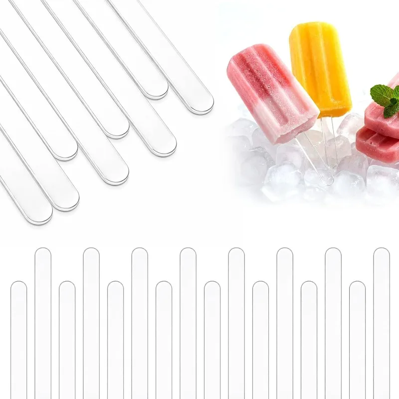 10/100pcs Acrylic Ice Cream Sticks Creamsicle Cakesicle Cake Candy Pop Sticks Reusable DIY Popsicle Crafts Kitchen Gadget Tools - view 4