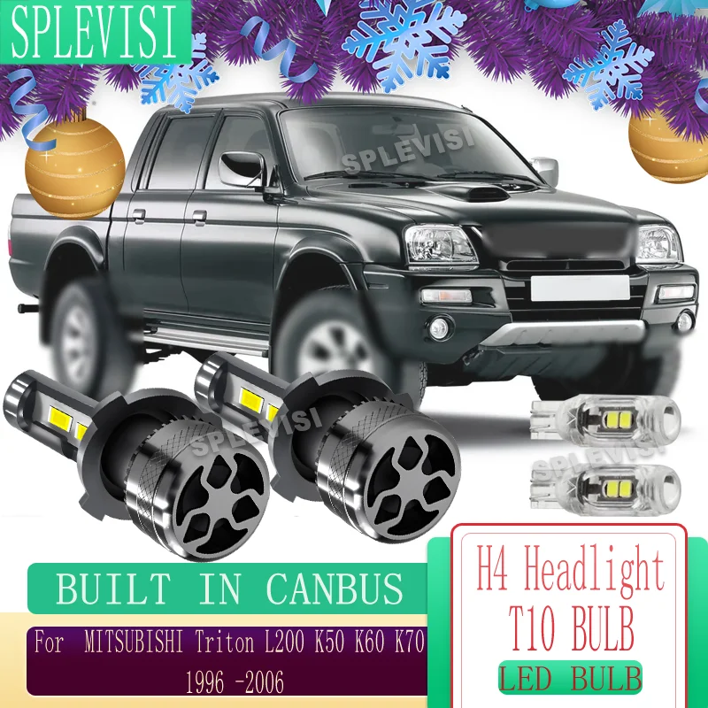 

no dashboard warnings Car Light Hi Lo Beam H4 9003 Plug For MITSUBISHI Triton L200 K50 K60 K70 1996 1997 1998 1999 200 2001-2006