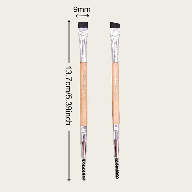 眉毛ブラシ まつげコーム メイクブラシ 両端フラット/斜めブラシ スプーリーブラシ 2 in 1 まつげ眉毛ブラシセット メイクツール