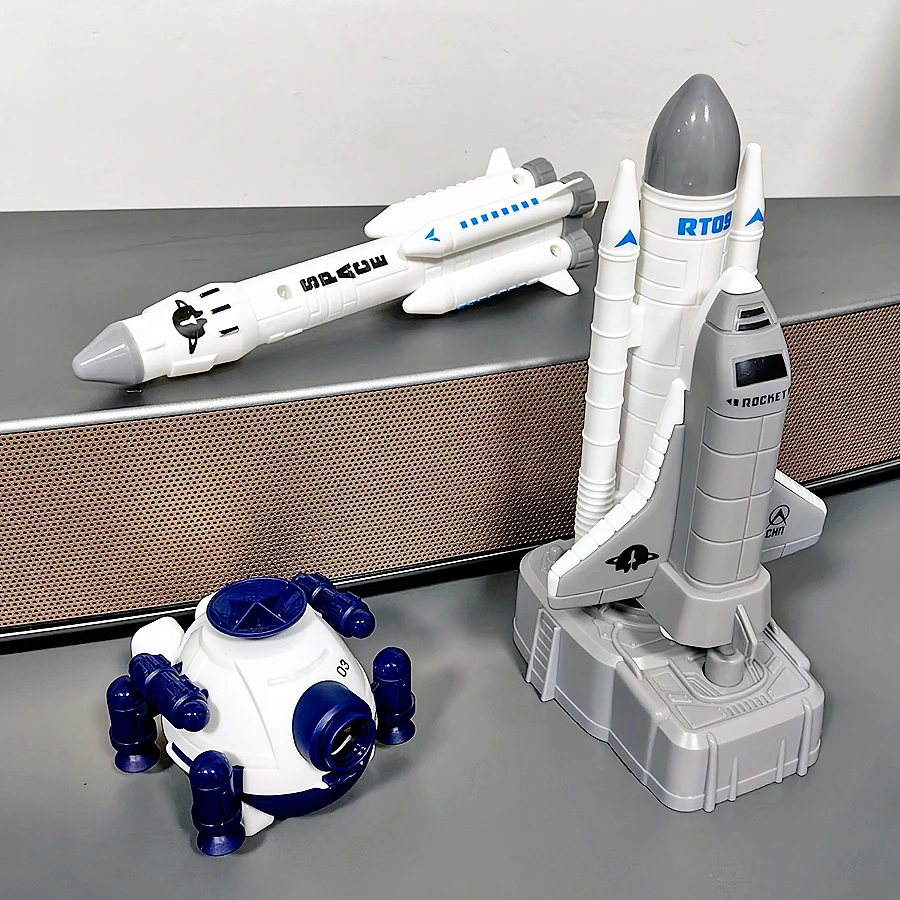 

Children's ejection space series toys, capable of launching space shuttles, space rockets, and regenerative space vehicles
