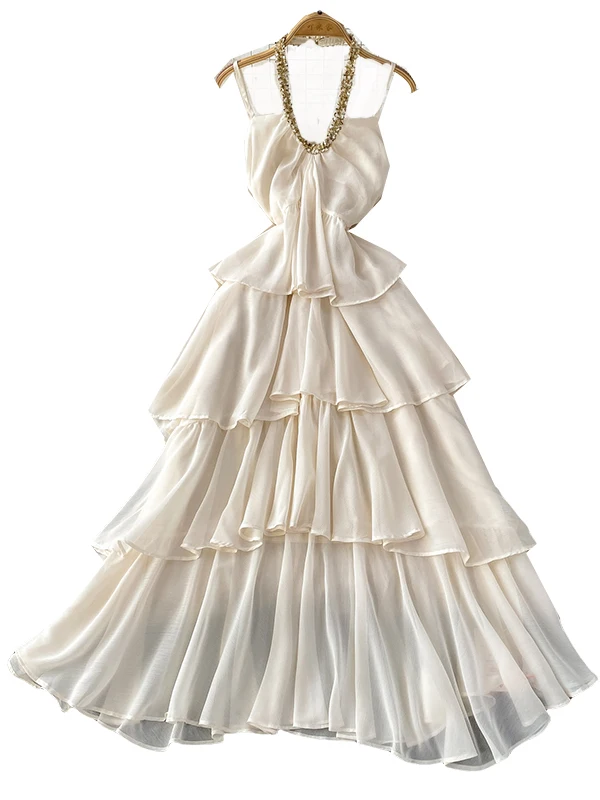 Ele v-ne tissage Dr femmes été gâteau-sle longue robe ter Ne robe taille haute a-ligne jupe formelle soirée Dr