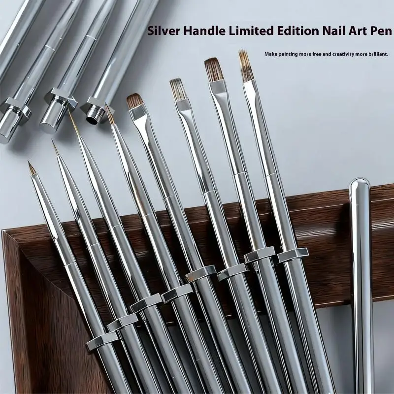 Pennello per penna per pittura per unghie in argento Pennello per gel per fototerapia per unghie rimovibile di alta qualità Penna universale per unghie Strumenti per manicure