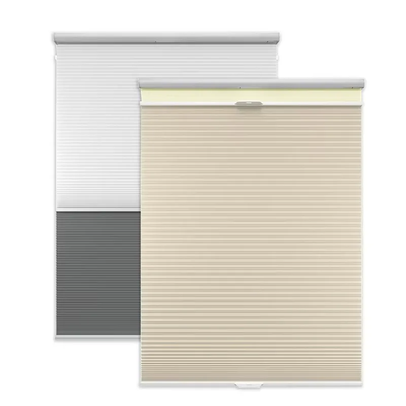 Cordless Blackout Light Blocking Honeycomb Shades Pleated  Curtains for the Living Room