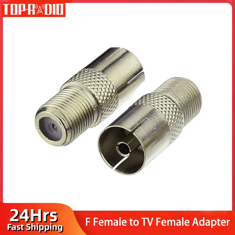 1Piece F Female Plug to TV Female IEC PAL DVB-T RF Coaxial Adapter Nickel-plated Cable TV Connector