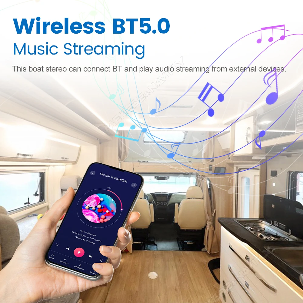 NaviFly لراديو RV MP3 أوضاع إطفاء متعددة تجربة موسيقية بدون فقدان توافق متعدد مناسب لجهد 12 فولت