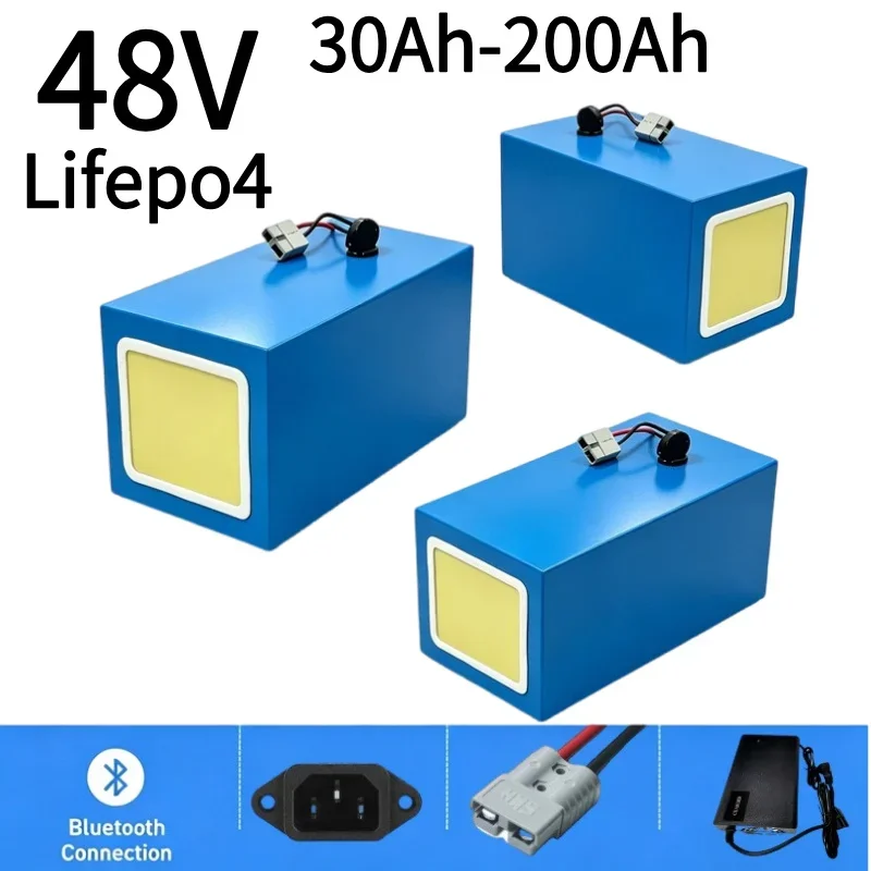 48V LiFePO4 Battery 30Ah-200Ah BMS 4KW 9KW Solar RV Off-Grid Deep Cycle Lithium Battery