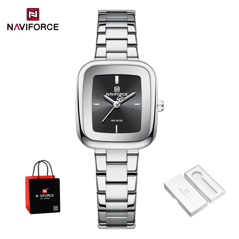 NAVIFORCE Women's Sports Watch Waterproof Stainless Steel Fashion Women's Minimalist Nightlight Classic Watch Package Gifts 2026