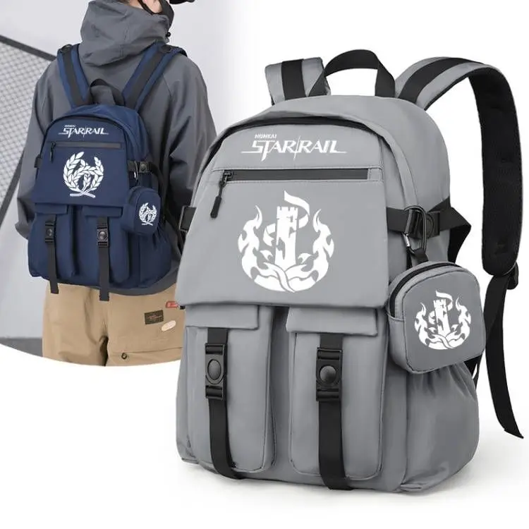 

Honkai Impact 3Rd Star Rail Knights Of The Iron Road Guardian Void Destruction Game Merchandise Unisex Student Backpack Double