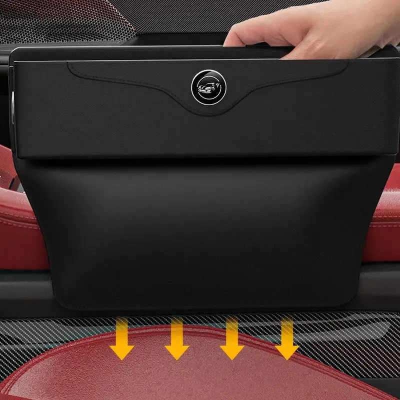 Universall Car Seat Gap Filler Leather Car Seat Storage Box Car Seat Crevice Organizer Car Console Side Organizer For Cars SUVs