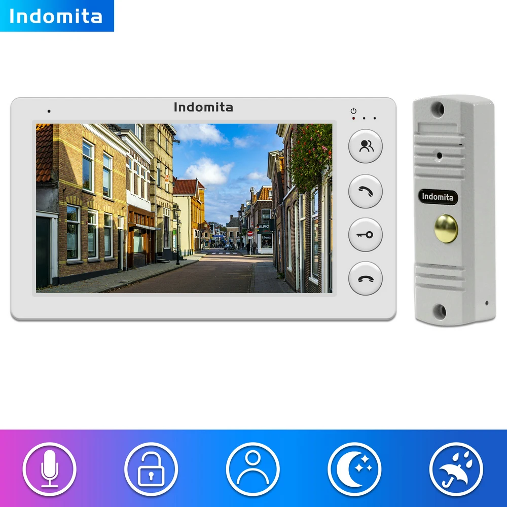 Indomita Wired Intercom System,Video Door Phone for Home,Outdoor Metal Doorbell,Waterproof Cold Resistant ,RFID Night Vision