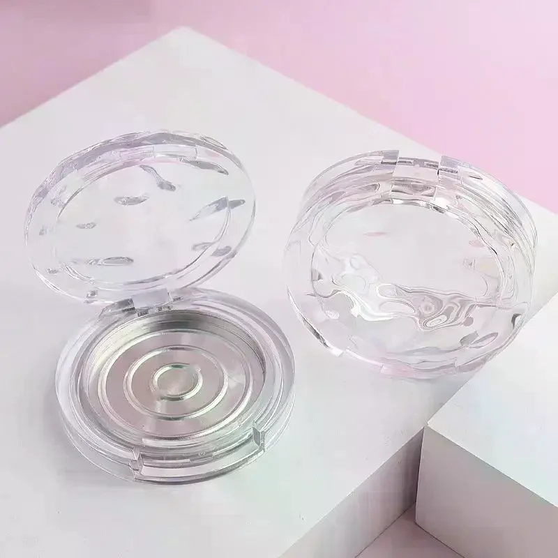 Empty Transparent Wavy Cosmetics Palette Holder Box Eyeshadow Blusher Lipstick DIY Powder Makeup Box